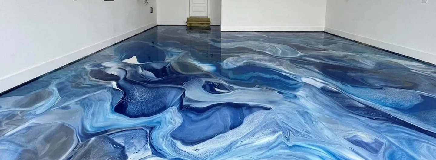 Metallic epoxy floor application